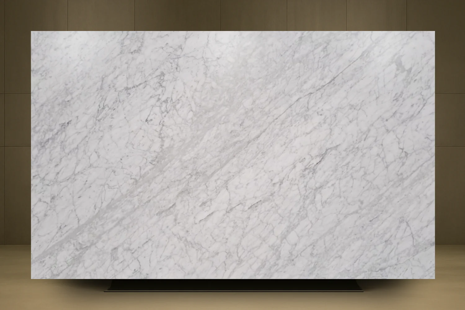 Bianco Carrara honed marble slab