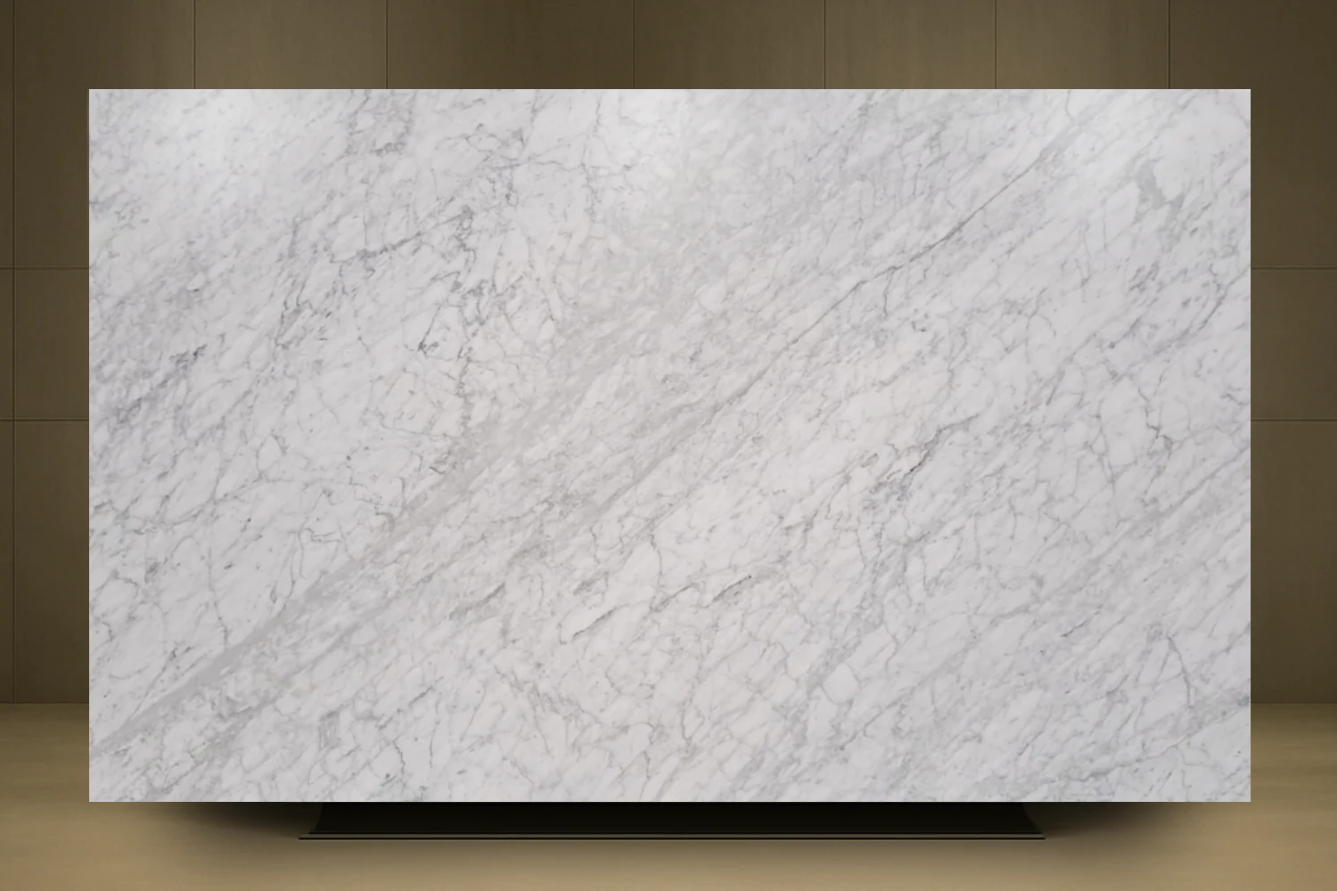 Bianco Carrara honed marble slab