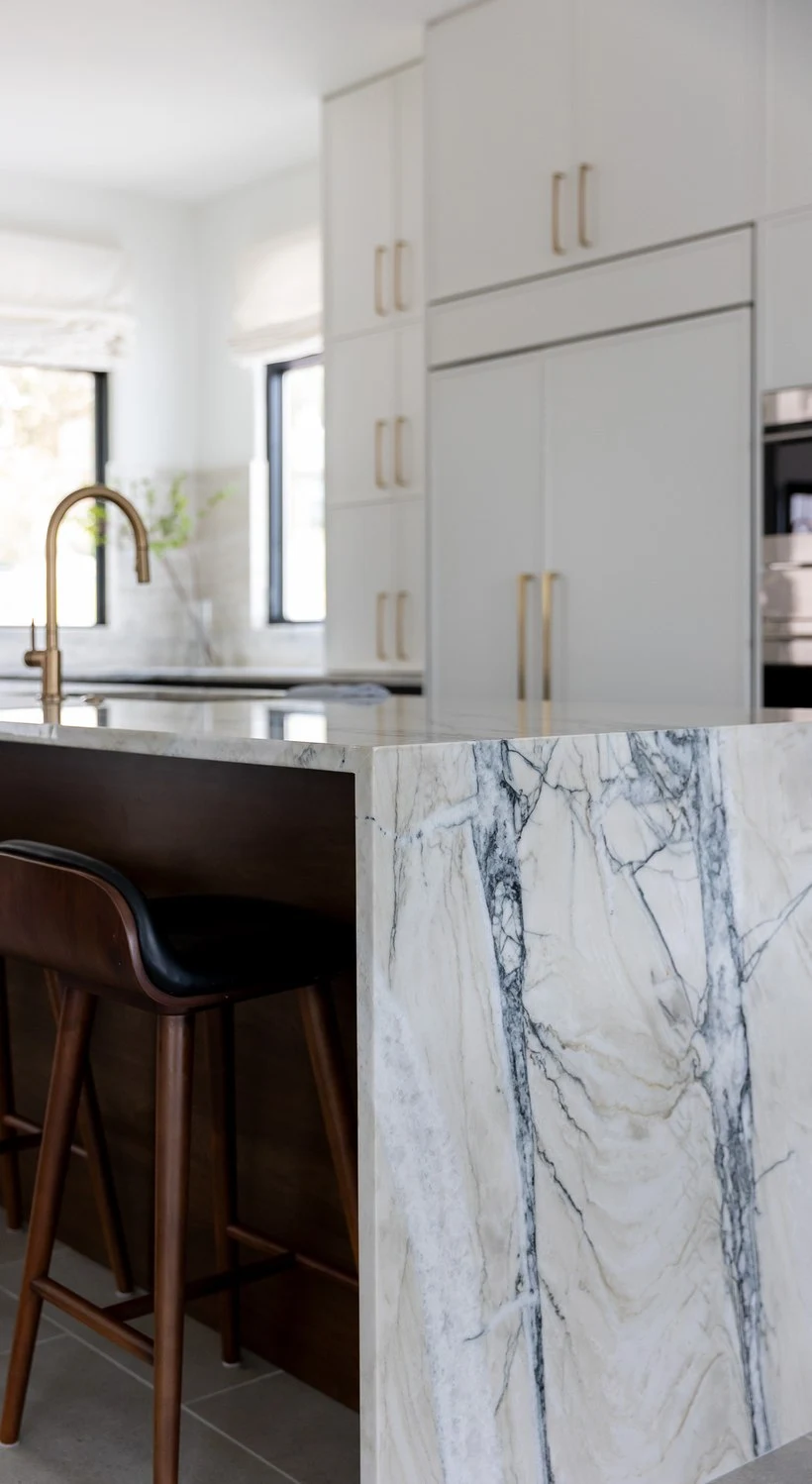 Waterfall edge of the Fantasy Lux island beside a counter stool