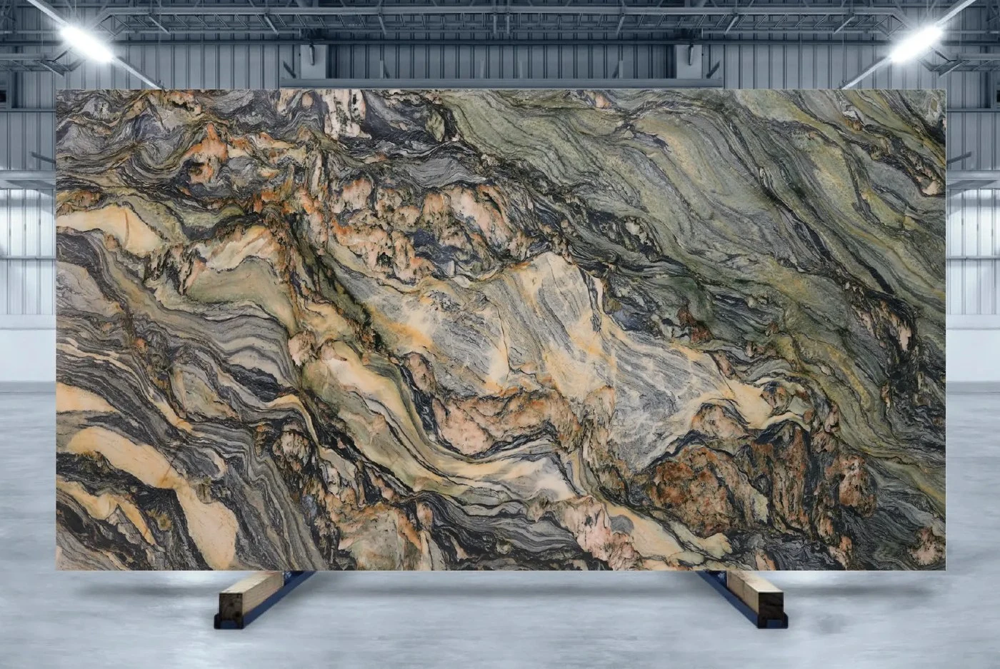 Slab display inside the Encore Stone Studio Houston showroom