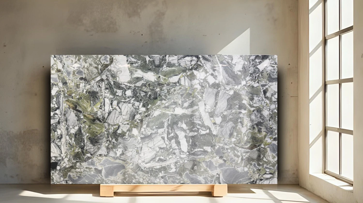 Full slabs on display in the Encore Stone Studio gallery