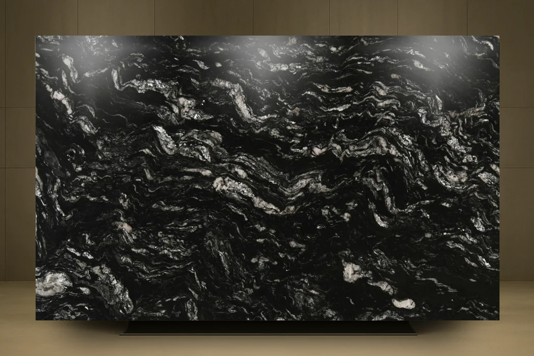 Titanium honed granite slab